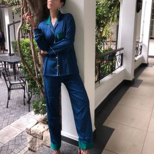 Blue paisley pajamas